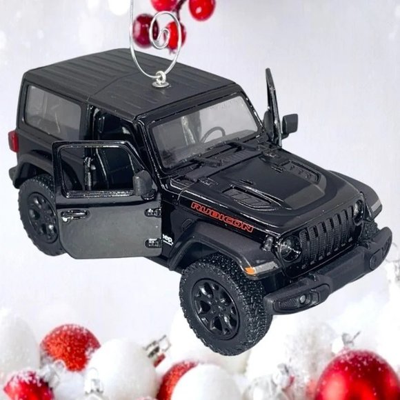 2018 19 Black Jeep Wrangler Rubicon 5" Scale 1/34 Christmas Tree Ornament - Picture 2 of 8